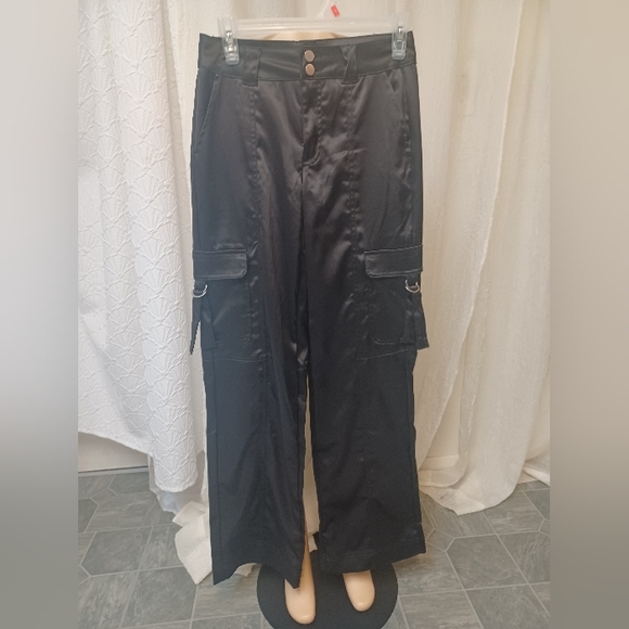 love Fire Women Size 3 Black Brown Wide Leg Jumpsuit - Picture 3 of 15